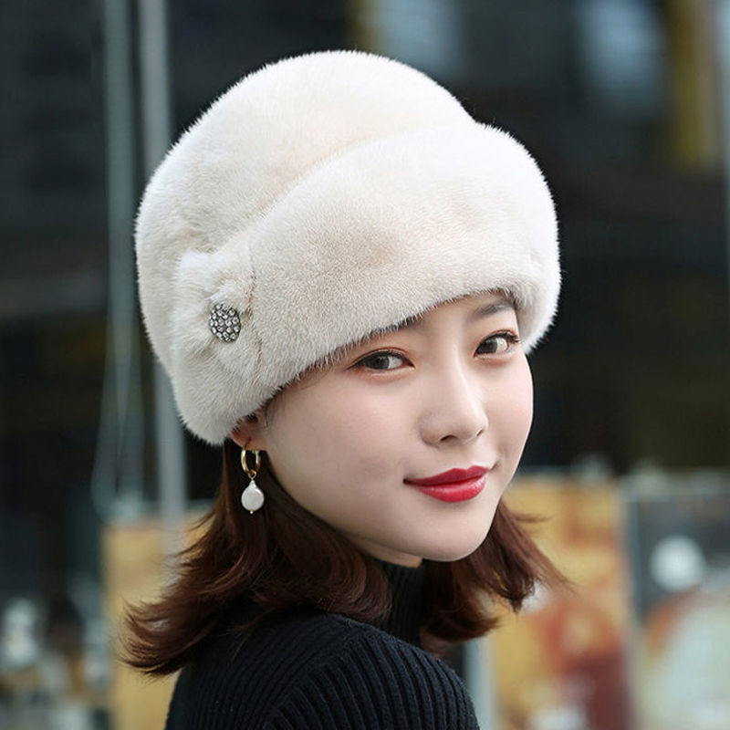 Fur Hat Female Winter Artificial Mink Hair Top Hat Limorista