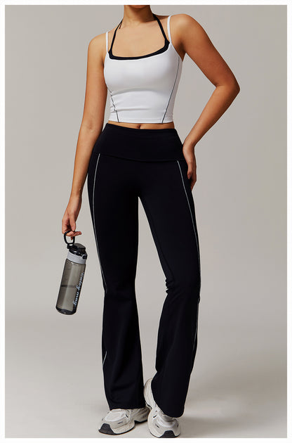 High Waist Nude Feel Yoga Pants Sports Fitness Wide-leg Casual Pants Limorista