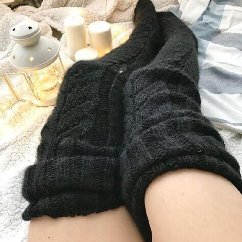 Winter Socks Over The Knee Lengthened Long Tube Knitted Pile Socks Limorista