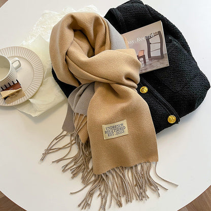Double-sided Artificial Cashmere Scarf Women&