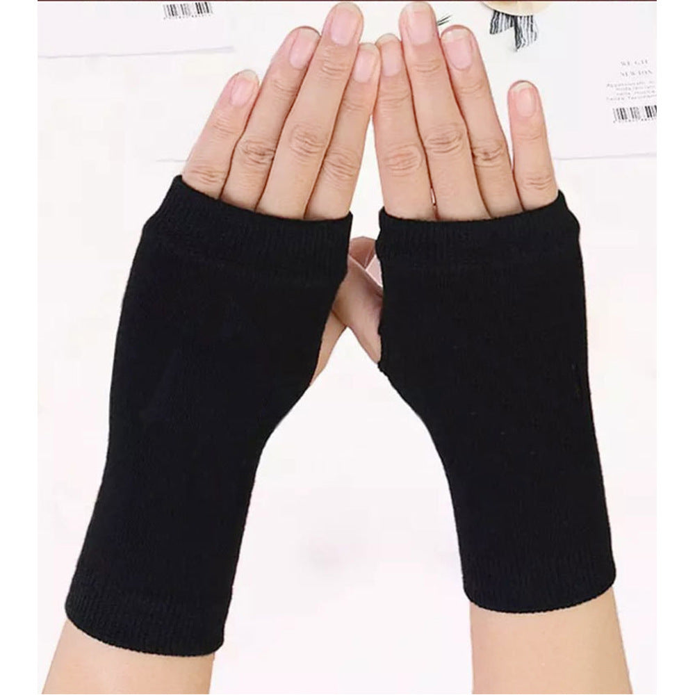Winter Cotton Gloves Half Finger Sports Fingerless Gloves Knitted Limorista