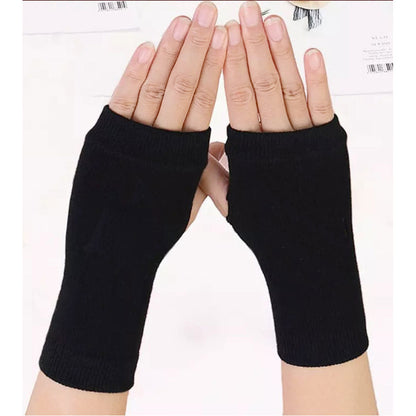 Winter Cotton Gloves Half Finger Sports Fingerless Gloves Knitted Limorista