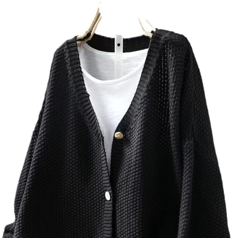 Cross-border Early Autumn New Casual Versatile Solid Color V-neck Long-sleeved Single-breasted Knitted Cardigan Sweater Limorista