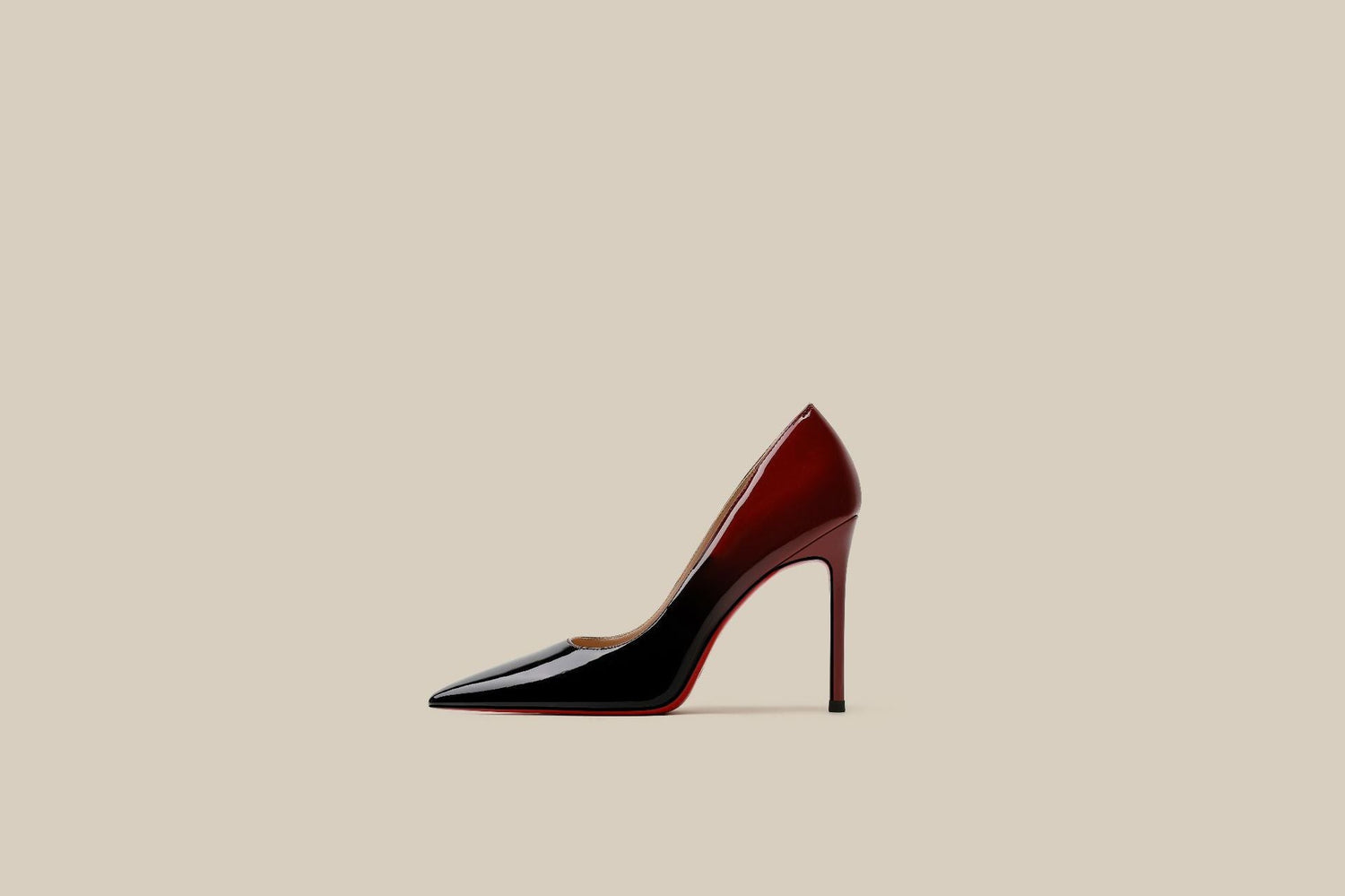Patent Leather Black Red Gradient Color High Heels Niche Design Limorista