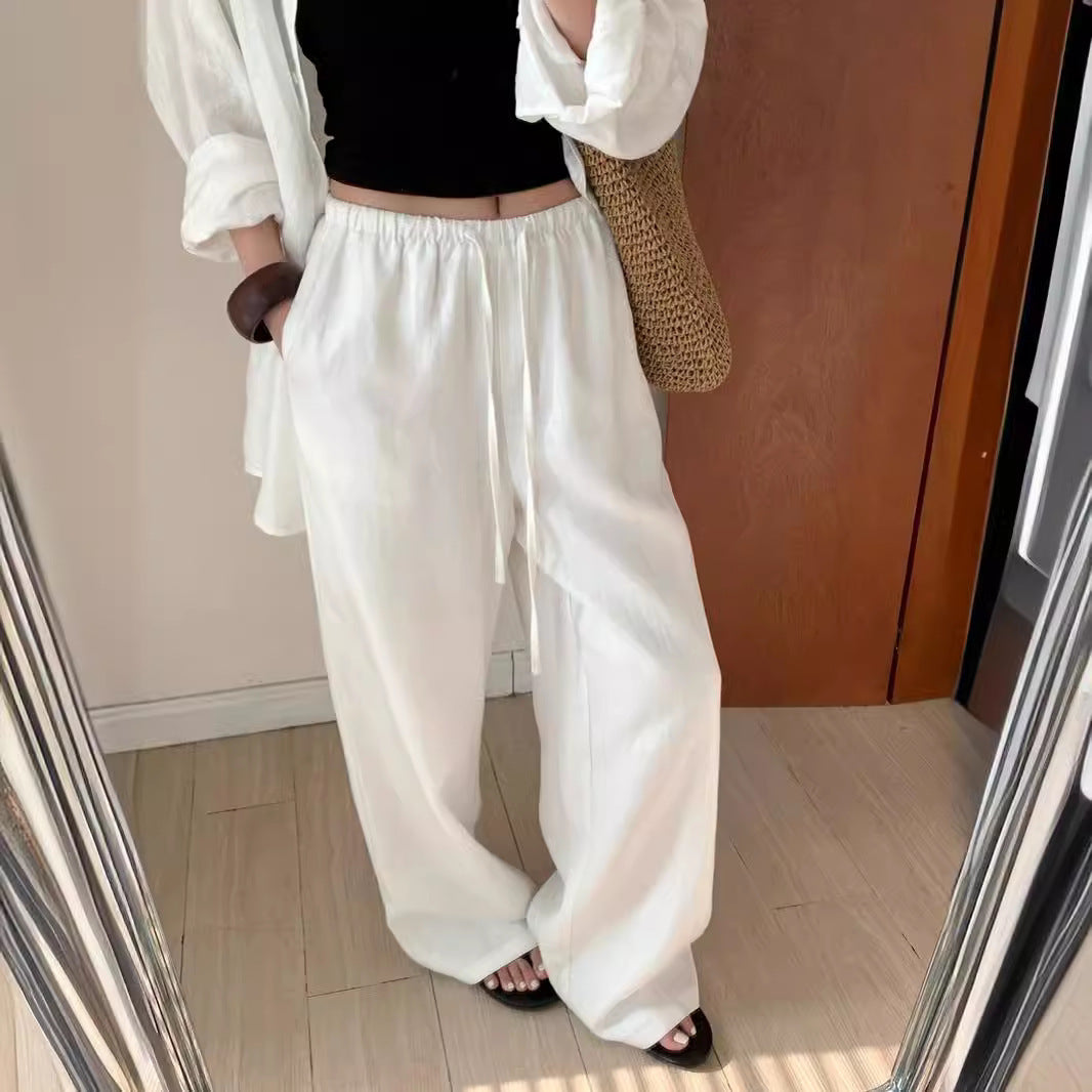 Loose Tencel Linen Wide-leg Pants Limorista