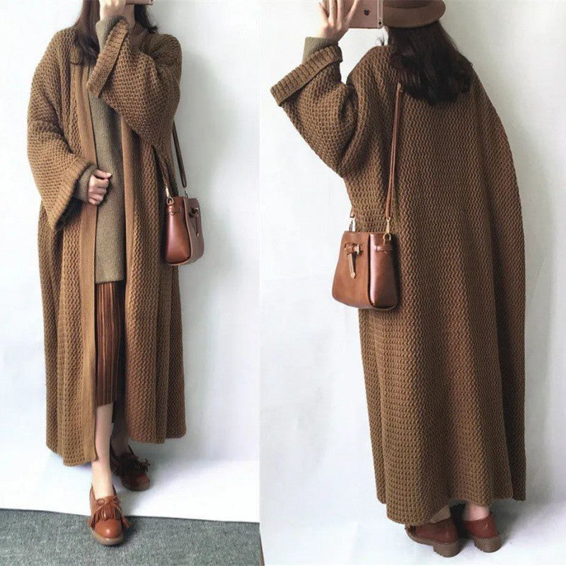 Wind Long Knitted Cardigan Overknee Coat Limorista