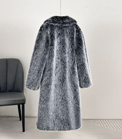 Autumn And Winter Extended Imitation Fur Coat Overcoat Limorista