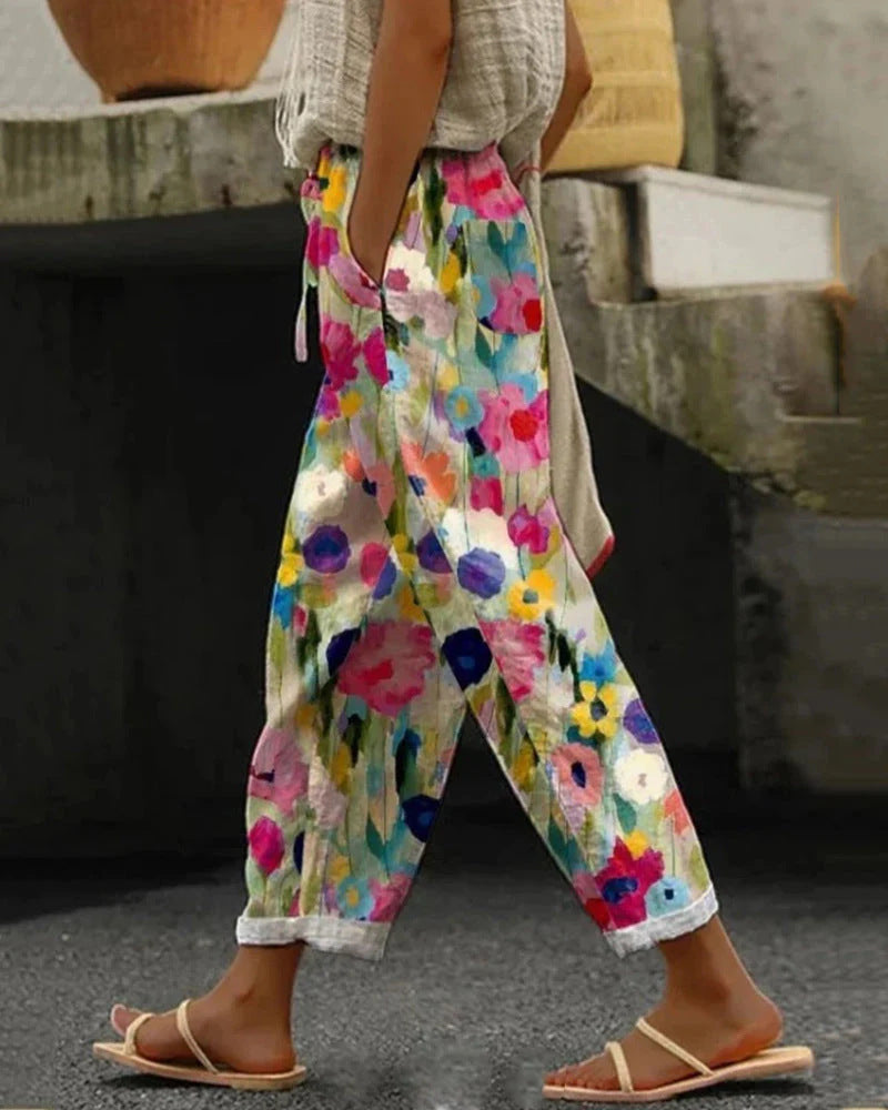 New Casual 3D Digital Printing Drawstring Trousers Limorista
