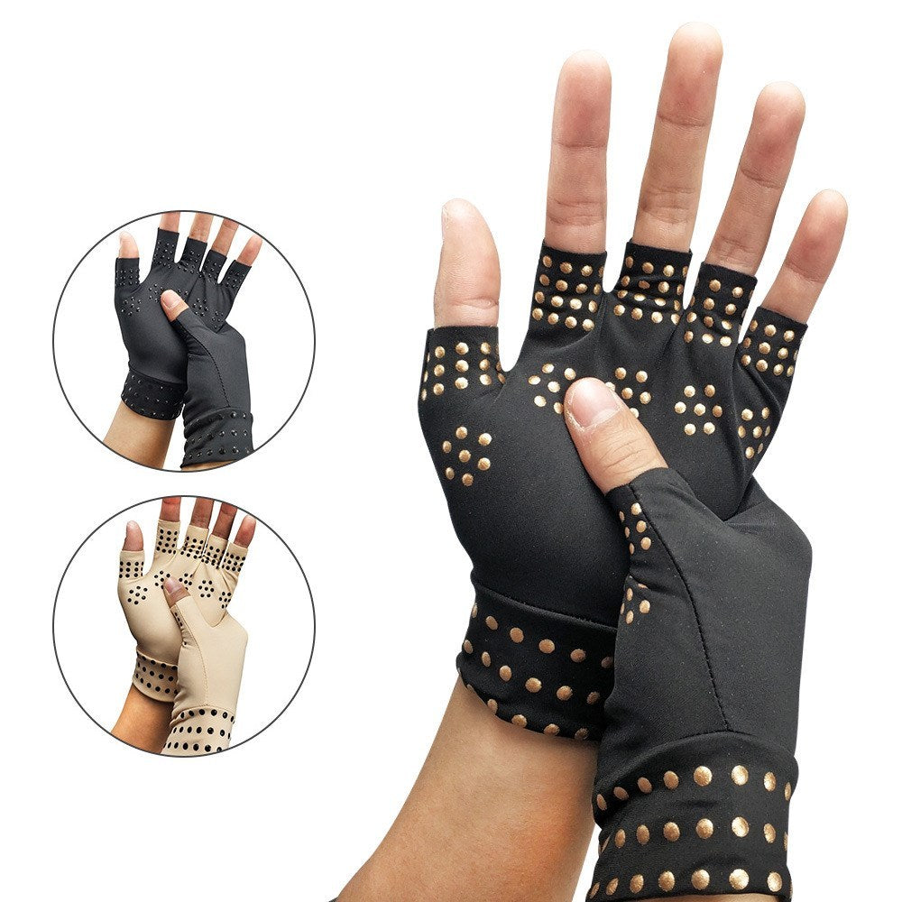 Health-Care Pressure Gloves Indoor Non-Slip Half-Finger Gloves Limorista