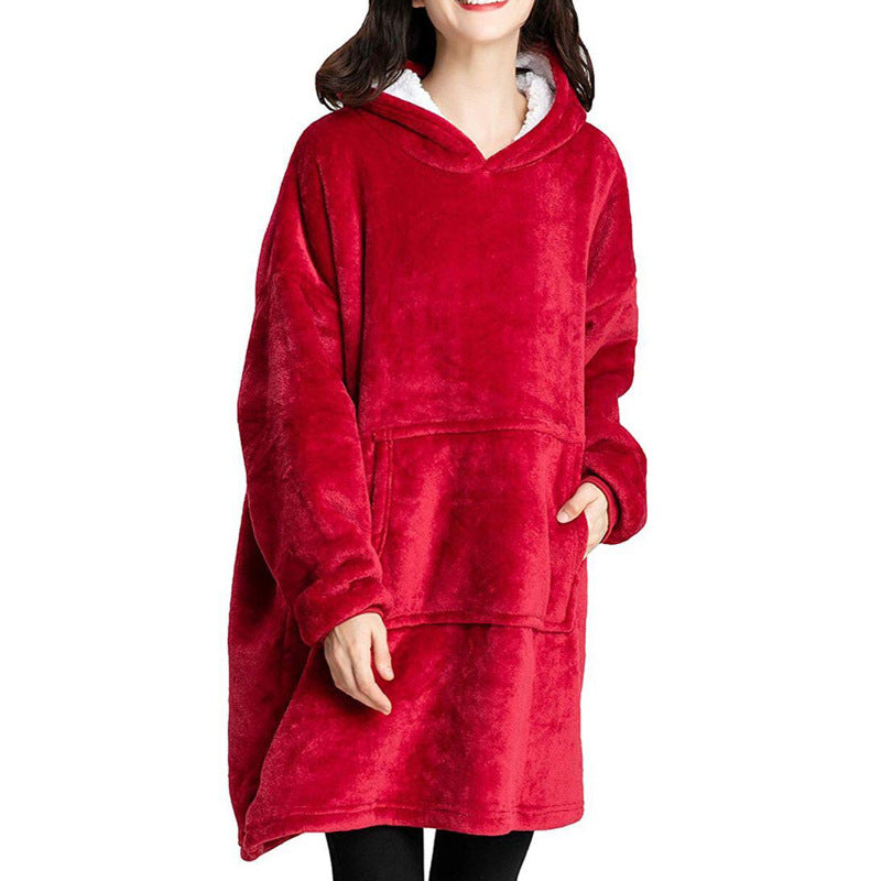 Men And Women Can Wear Zipper Flannel Lazy Blanket Limorista