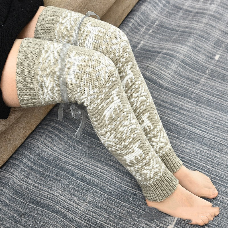 Thickened Warm Wool Stockings Knitted Over-the-knee Bunching Socks Limorista