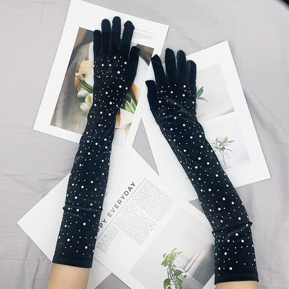 Warm Gold Velvet Clothing Gloves Limorista