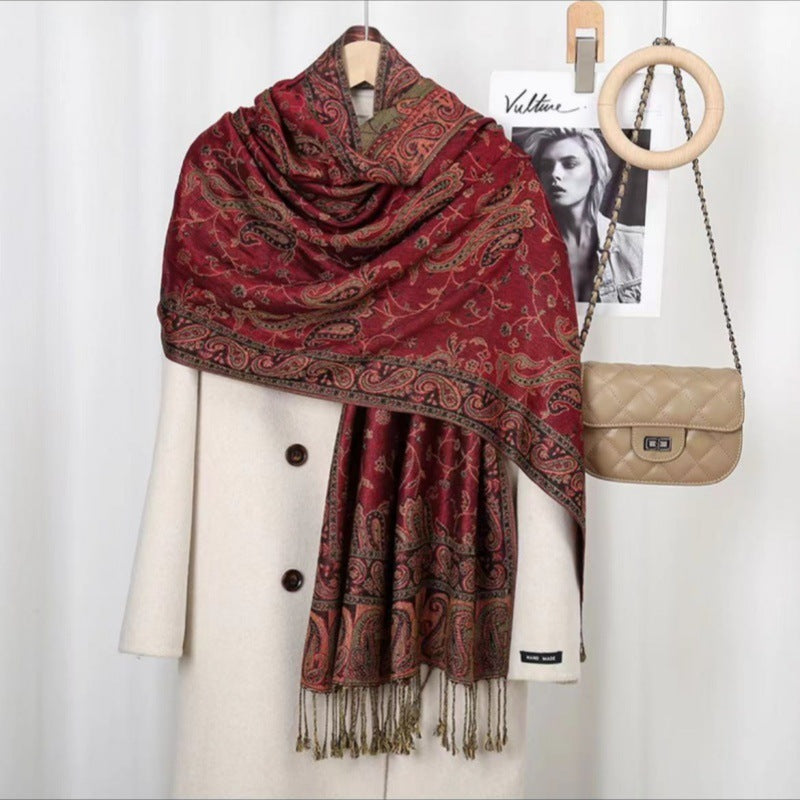 Bohemian Vintage Tassel Cashew Embroidery Ethnic Style Talma Limorista