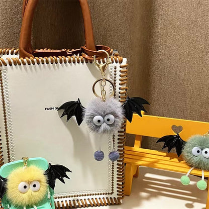 Cute Funny Halloween Artificial Mink Hair Little Devil Package Pendant Limorista