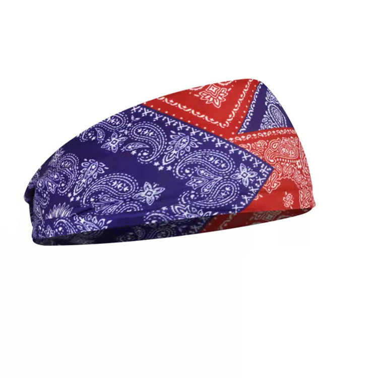 Printing Elastic Hair Band Colorful Geometric Wide-brimmed Sports Headband Limorista