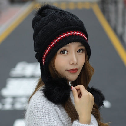 Cozy Knit Fleece-Feel Beanie With Ear Flaps &amp; Pompom Warm Winter Hat For Women Perfect For Skiing &amp; Outdoor Activities Limorista
