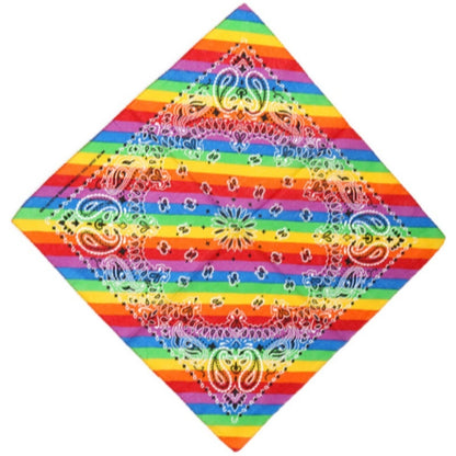 Rainbow LGBT Cotton Outdoor Breathable Striped Square Scarf Hip Hop Limorista