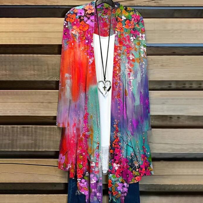 Kvinders Farve Oliemaleri Casual Cardigan Limorista
