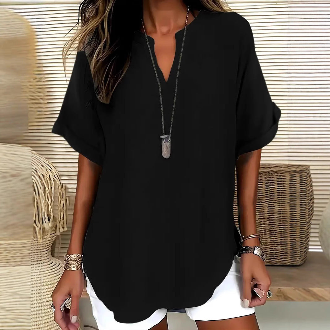 Summer Loose Solid Color Women&