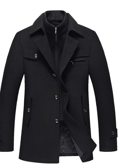 Men Woolen Coats Winter Slim Fit Warm Overcoats Brand Detachable Collar Casual Wool Blends Trench Coats SL-F053 Limorista