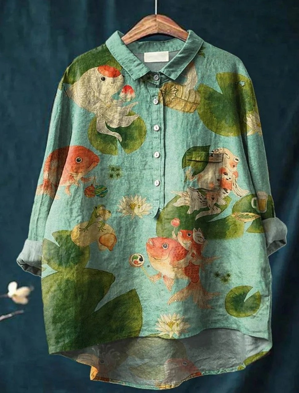 Printed Fashion Versatile Collar Shirt Limorista