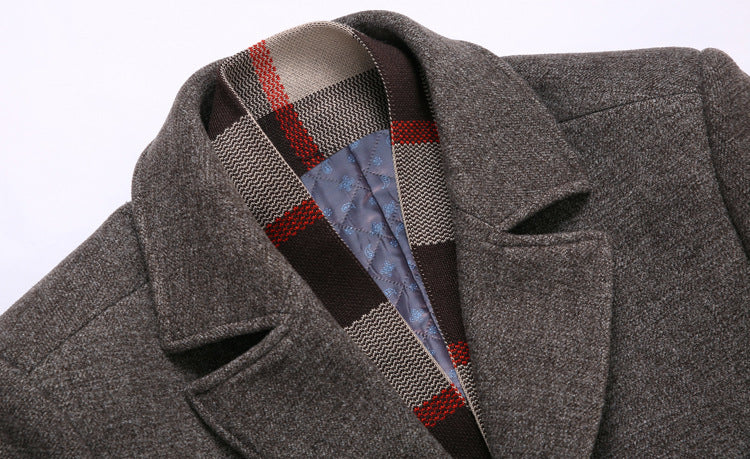 Thick Quilted Lapel Collar Men&