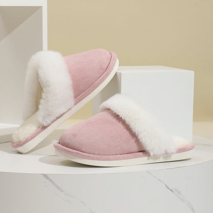Winter Warm Plush Slippers Home Indoor Non-slip Bedroom Floor Soft Fuzzy Slipper For Couple Fashion Solid House Shoes Limorista