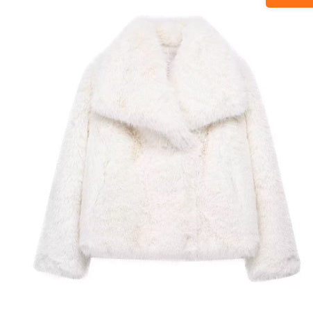 Winter Plush Coat Fashion Thicken Lapel Outwear Casual Long Sleeve Tops Womens Clothing Limorista