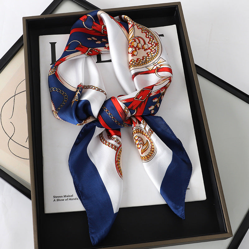 Artificial Silk Striped High-grade Korean Style Stylish Beach Arm Bag Silk Scarf Limorista