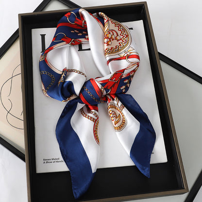 Artificial Silk Striped High-grade Korean Style Stylish Beach Arm Bag Silk Scarf Limorista