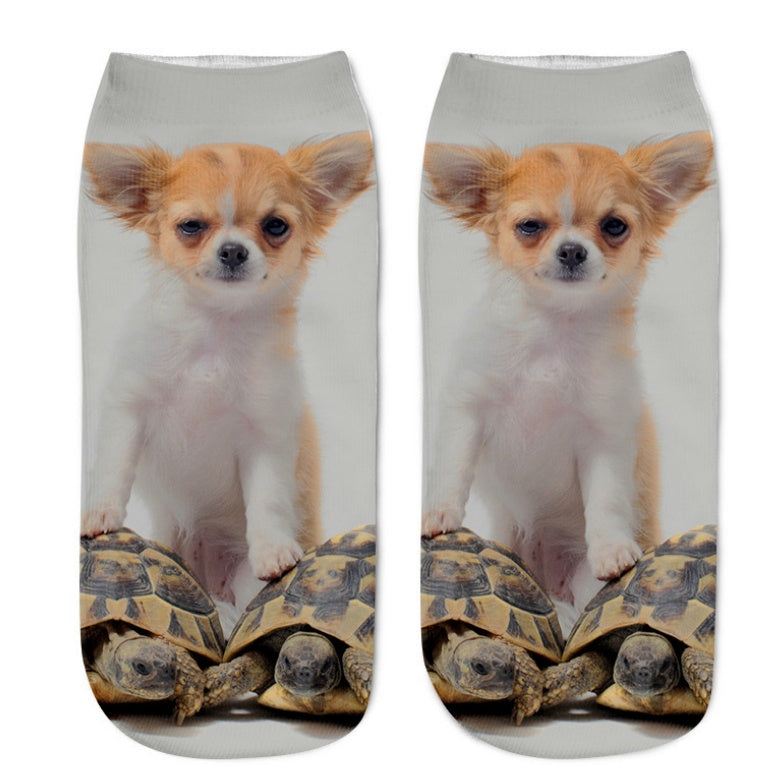 Popular Funny Unisex Short Socks 3D Cat Printed Anklet Socks Casual Socks Limorista