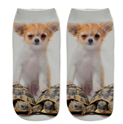 Popular Funny Unisex Short Socks 3D Cat Printed Anklet Socks Casual Socks Limorista