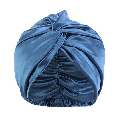 Europe And The United States Popular Imitation Silk Double Layer Nightcap Cross Twist Cap Limorista
