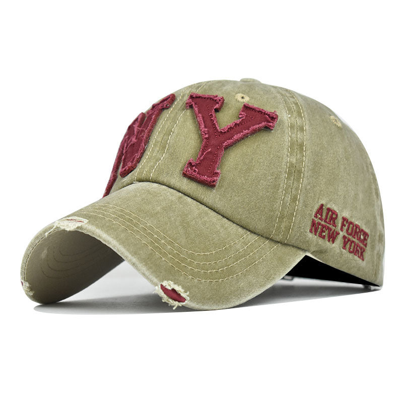 Fashion Washed Cotton Letters Made Old Sunhat Limorista