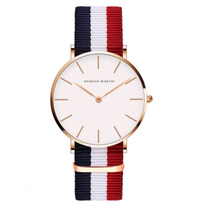 36mm ladies simple watch waterproof Korean white belt student watch Limorista