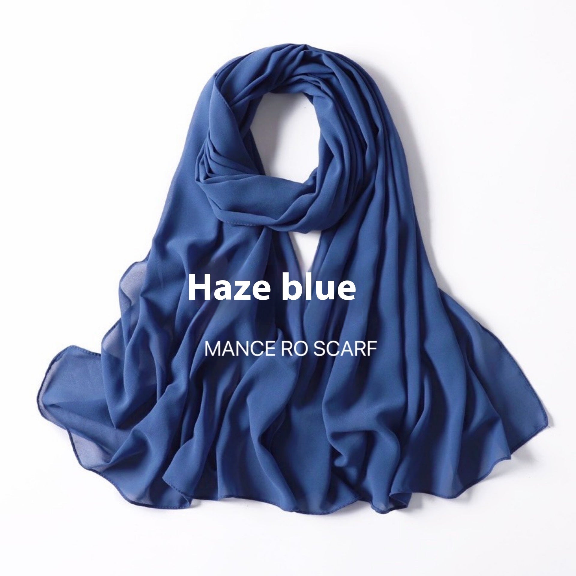 Pure Color Pearl Chiffon Scarf Headcloth Veil Chiffon Scarf Limorista