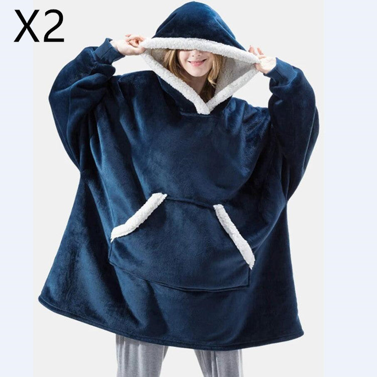 Men And Women Can Wear Zipper Flannel Lazy Blanket Limorista