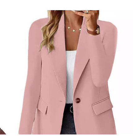 Polyester Autumn Long Sleeve Solid Color Cardigan Small Suit Jacket For Women Limorista