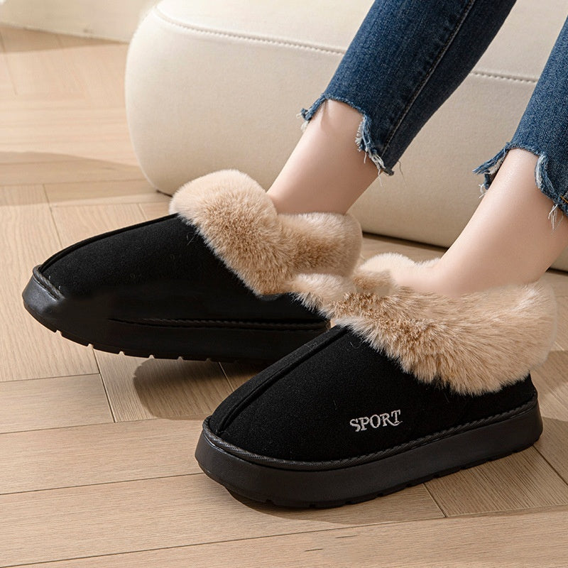 Cozy Plush Soft Slippers Shoes For Women Non-Slip Platform Shoes With Faux Fur Lining Mute Sole And Comfortable Fit For Indoor Wear Limorista