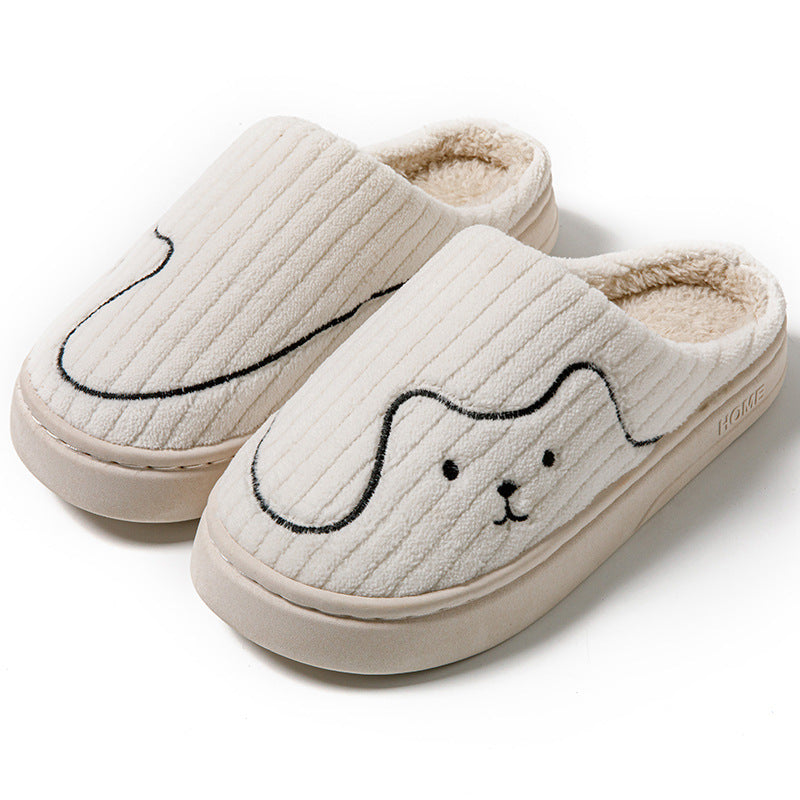 Striped Cat Slippers Indoor Couple Non-slip Floor Bedroom Slipper Winter Warm Plush House Shoes Women Men Limorista