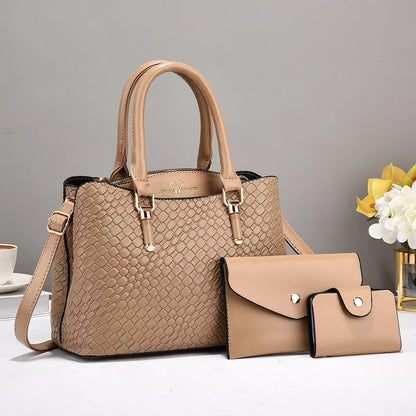 Woven Texture Three-piece Set Large Capacity One Shoulder Combination Bags Limorista