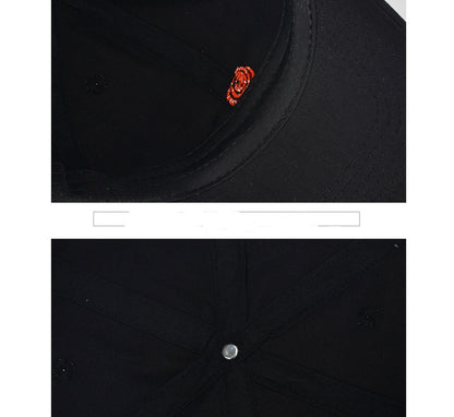 Flag Striped Male and Female Students Winter Personality Embroidery Duck Tongue Bend along Baseball Hip Hop Hat Soft Top Limorista