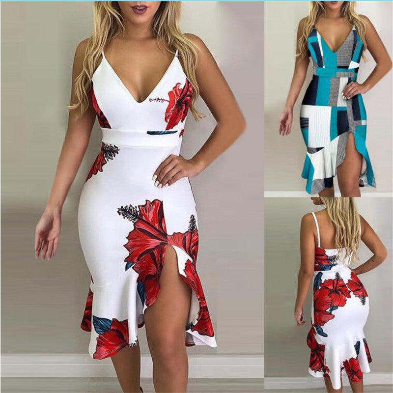 Collage halter irregular skirt dresses Limorista