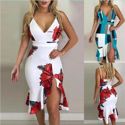 Collage halter irregular skirt dresses Limorista