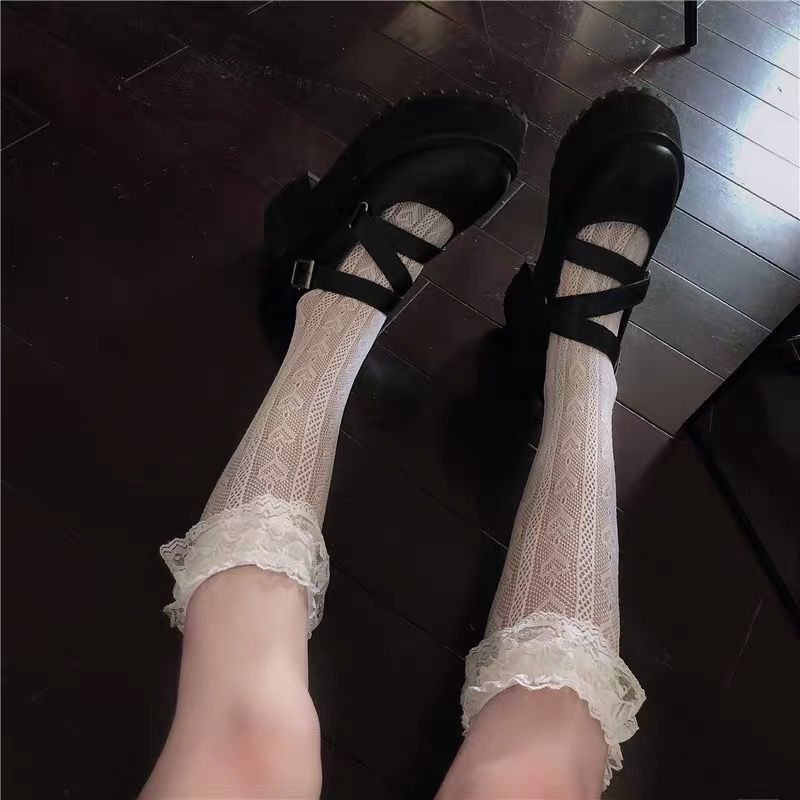 Japanese Jk Hollow Net Stockings Soft Sister Female Middle Tube Limorista