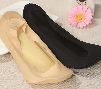 3D Arch Foot Massage Health Care Women Summer Socks Ice Silk Socks Shallow Mouth Silica Gel Invisible Slippers Feet Care Limorista