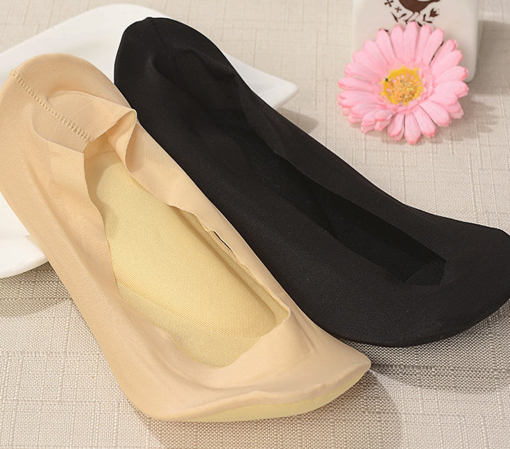 3D Arch Foot Massage Health Care Women Summer Socks Ice Silk Socks Shallow Mouth Silica Gel Invisible Slippers Feet Care Limorista