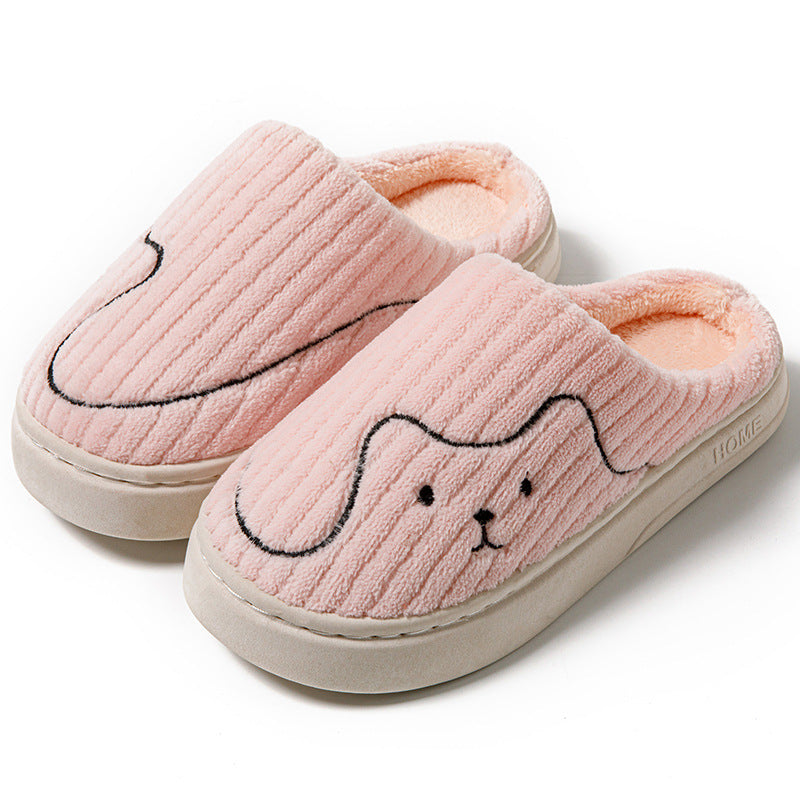 Striped Cat Slippers Indoor Couple Non-slip Floor Bedroom Slipper Winter Warm Plush House Shoes Women Men Limorista