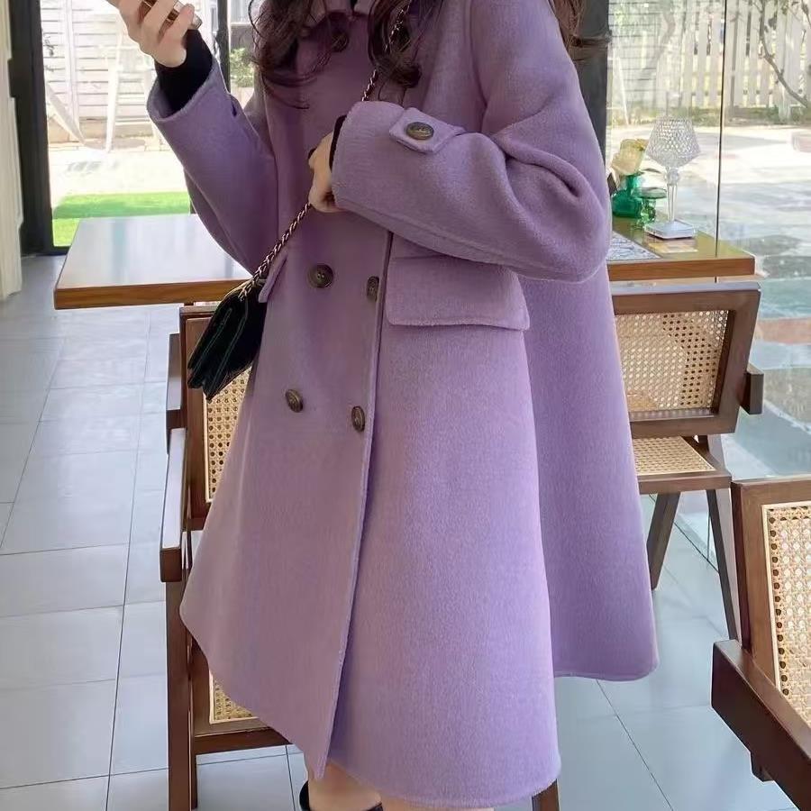 Mid-length Korean Style Doll Collar Autumn And Winter Woolen Woolen Coat Limorista