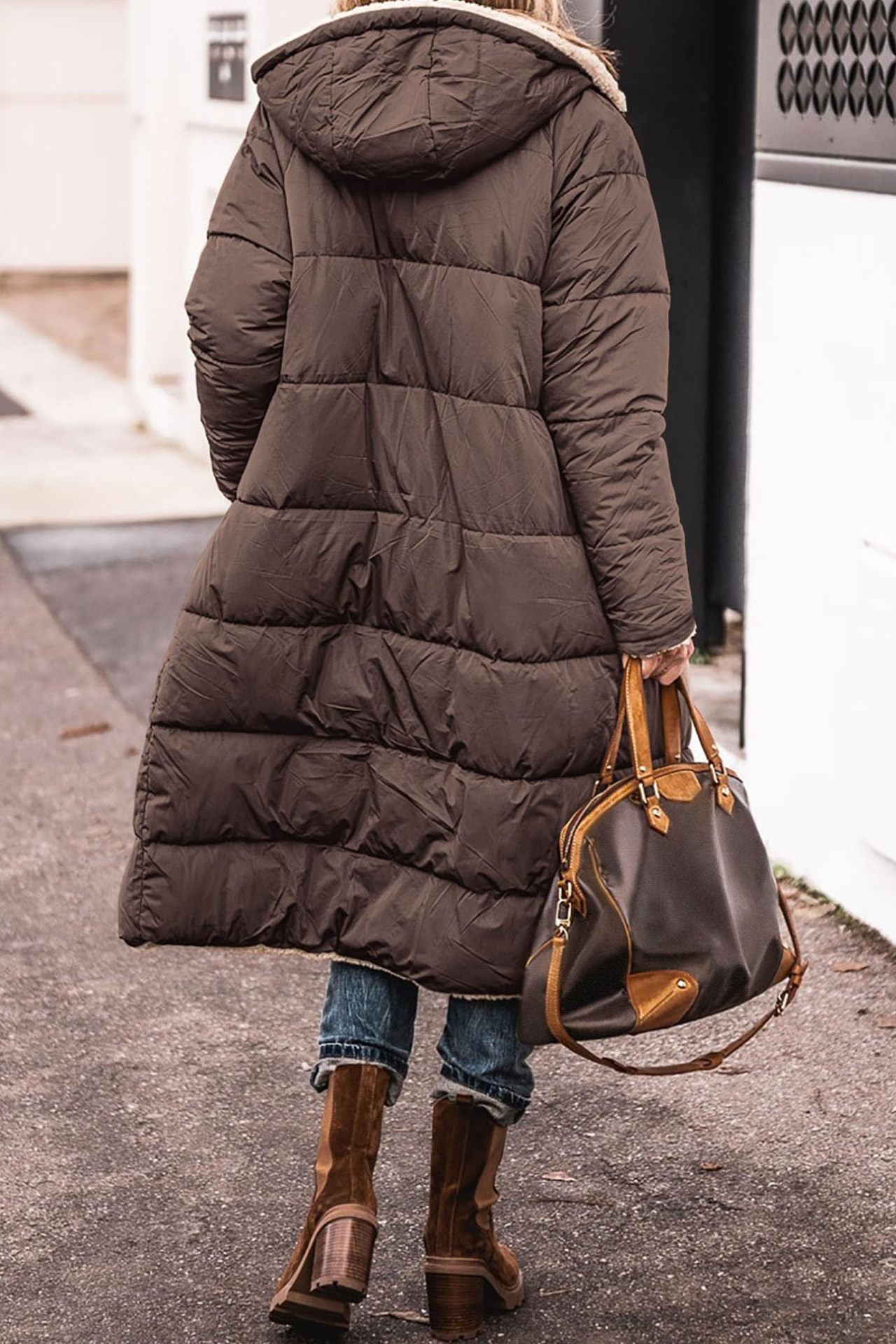 Solid Color Hooded Cotton Jacket Long Sleeve Double-sided Wear Slim Fit Elegant Cardigan Coat Top Limorista